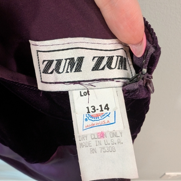 Vintage Zum Zum Purple and Black Women's Evening Dress - Picture 4 of 10